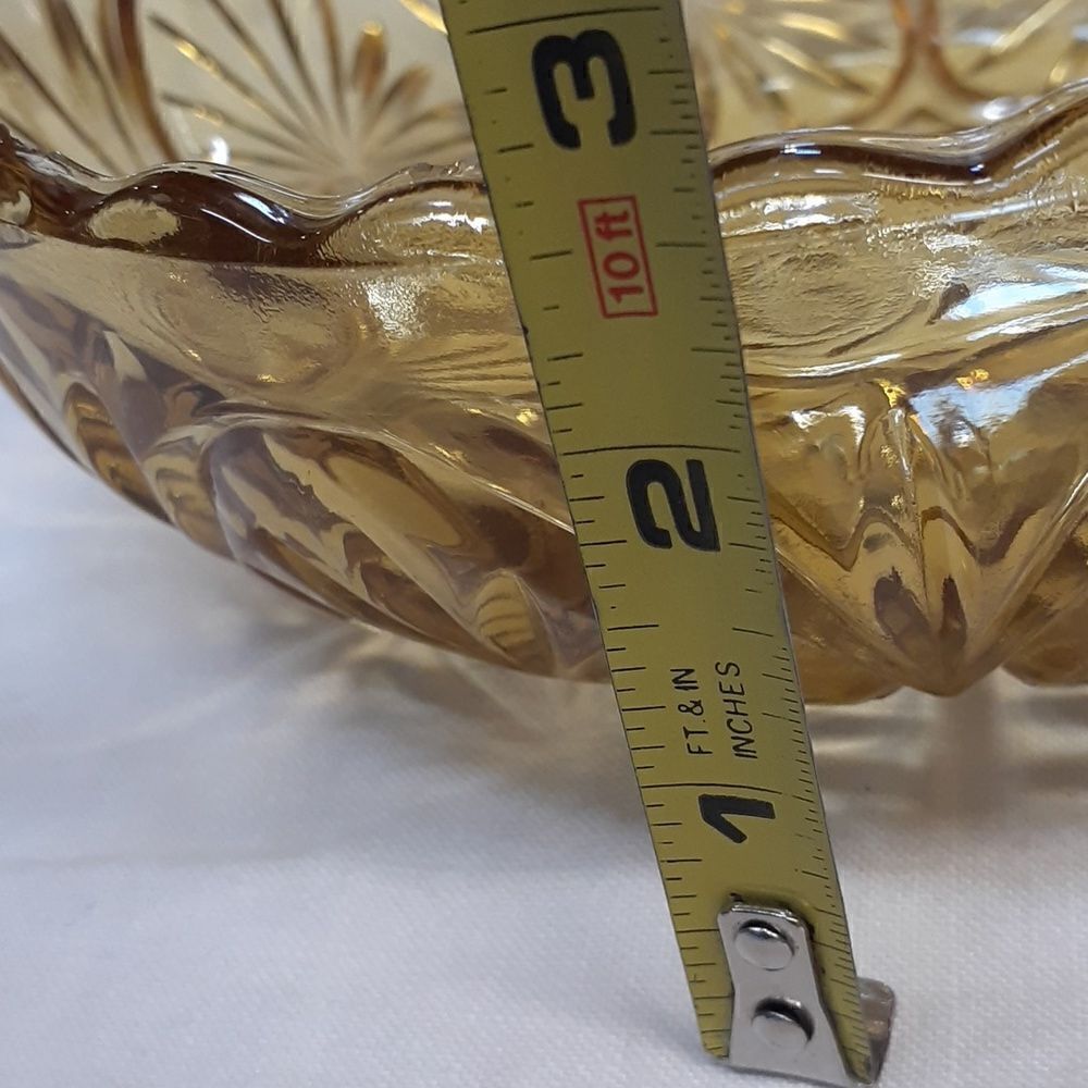 2 pc Vtg. Medallion Pattern MCM Serving Chip Large Bowls Anchor Hocking Indiana - Picture 7 of 7
